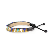 צמיד משולשים לבן תכלת כחול זהב