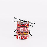 צמיד LOVE ורוד תכלת